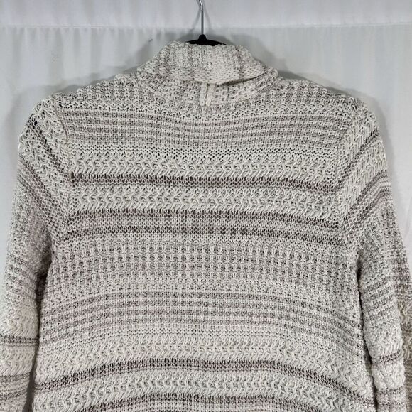 Coldwater Creek Cardigan Women's Medium White Knit Single Button Long Sleeve Cot - Picture 8 of 9